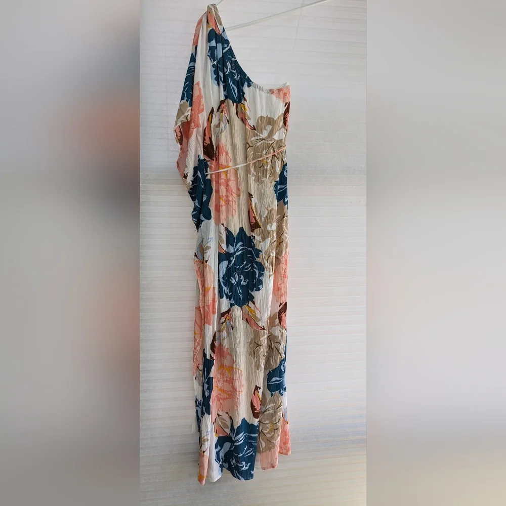 Cato Floral Print Flowy Tie Waist Maxi Medium - Picture 3 of 5